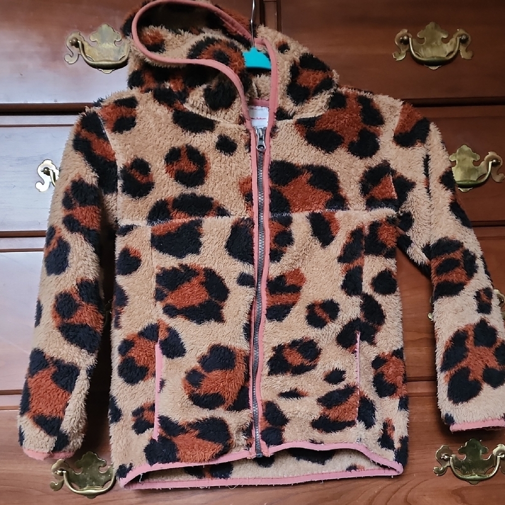 Leopard Print Fleece Jacket